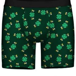 Tipsy Elves Men's Double-Fist Clover Boxer Briefs