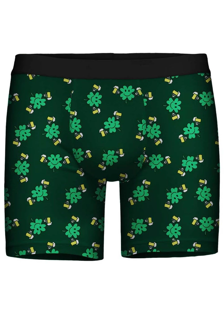 Tipsy Elves Men's Double-Fist Clover Boxer Briefs