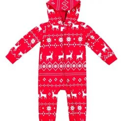 Tipsy Elves Baby / Toddler Red Fair Isle Jumpsuit Holidays & Occasions