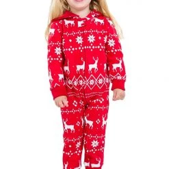 Tipsy Elves Baby / Toddler Red Fair Isle Jumpsuit Holidays & Occasions