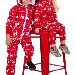 Tipsy Elves Baby / Toddler Red Fair Isle Jumpsuit Holidays & Occasions