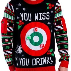Tipsy Elves Men's Drinking Game Ugly Christmas Sweater
