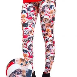 Tipsy Elves Meowy Christmas Leggings Women