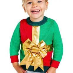 Tipsy Elves Kids & Baby Baby / Toddler Little Present Ugly Christmas Sweater