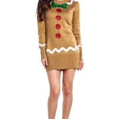 Tipsy Elves Women's Gingerbread Sweater Dress