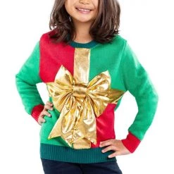 Tipsy Elves Boy's / Girl's Little Present Ugly Christmas Sweater