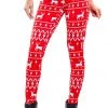 Tipsy Elves Red Reindeer Leggings Women