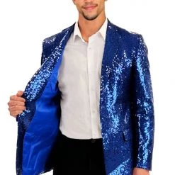Tipsy Elves Blue Sequin All Over Blazer
