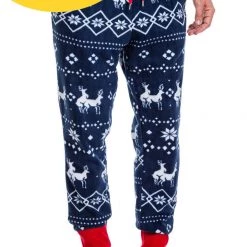 Tipsy Elves Men's Blue Reindeer Climax Jogger Sweatpants