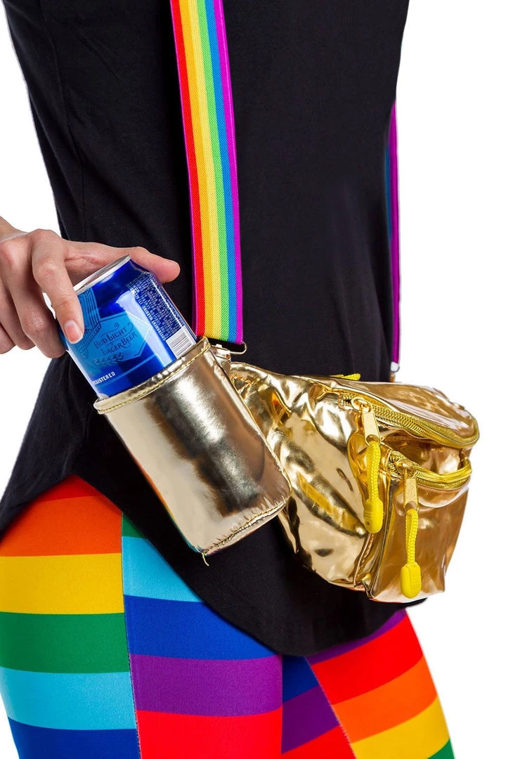 Tipsy Elves The Gold Rainbow Fanny Pack And Suspenders Pride & LGBTQ+