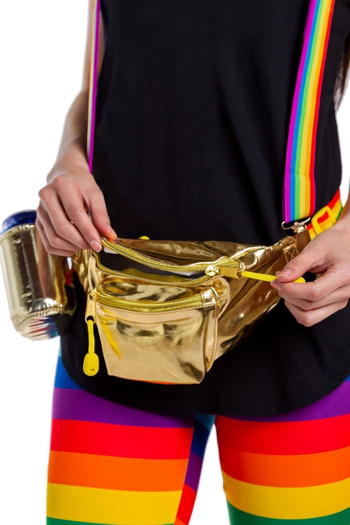 Tipsy Elves The Gold Rainbow Fanny Pack And Suspenders Pride & LGBTQ+