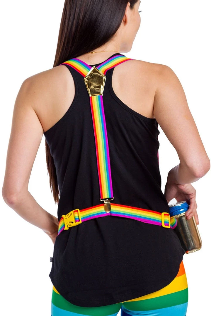 Tipsy Elves The Gold Rainbow Fanny Pack And Suspenders Pride & LGBTQ+