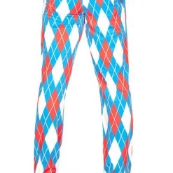 Tipsy Elves Men's American Argyle Golf Pants Patriotic