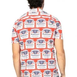 Tipsy Elves Men's Americold One Budweiser Button Down Shirt Patriotic