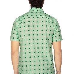 Tipsy Elves Men's Mint Clover Button Down Shirt