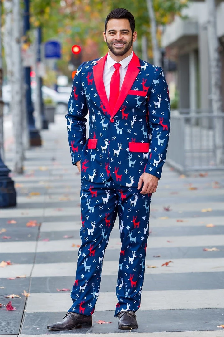 Tipsy Elves Reindeer Gains Blazer W/ Tie Men