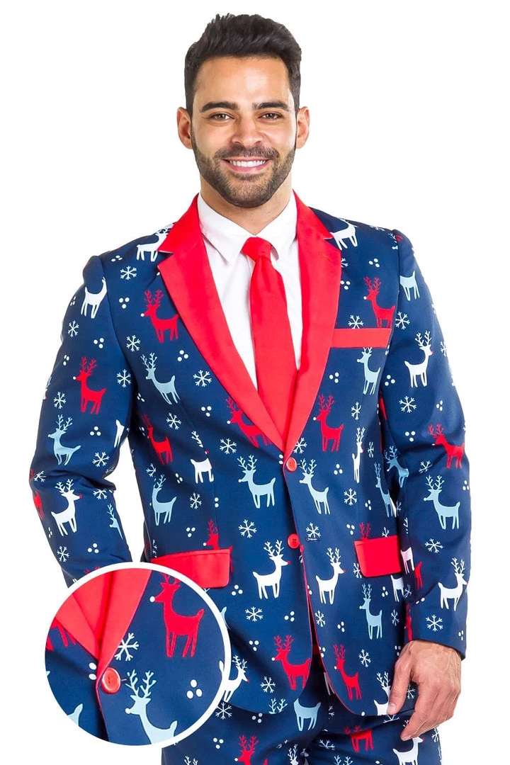 Tipsy Elves Reindeer Gains Blazer W/ Tie Men