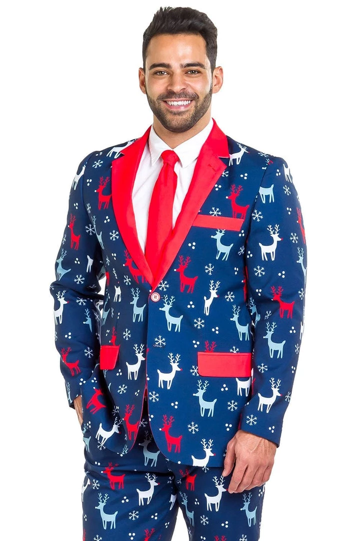 Tipsy Elves Reindeer Gains Blazer W/ Tie Men