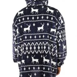 Tipsy Elves Blue Reindeer Blanket Hoodie