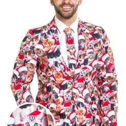 Tipsy Elves Meowy Christmas Blazer W/ Tie