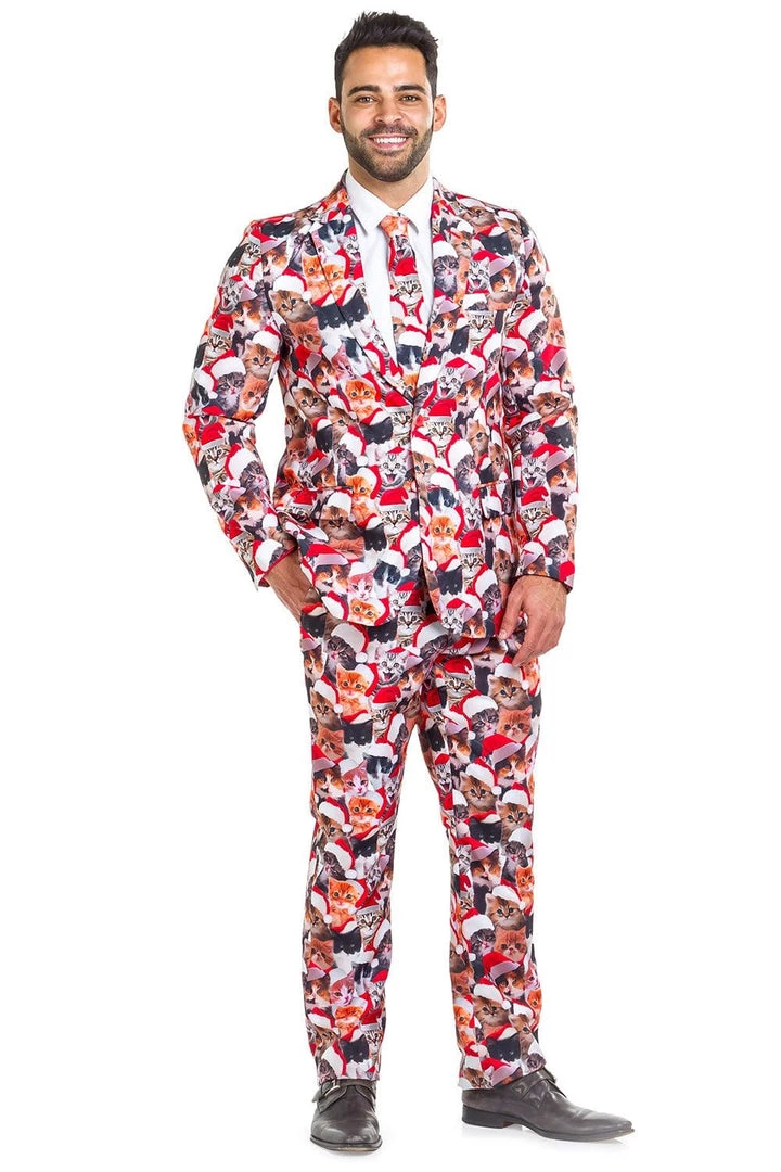Tipsy Elves Meowy Christmas Blazer W/ Tie