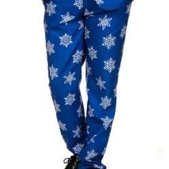 Tipsy Elves Men's Blue Snowflake Suit Pants