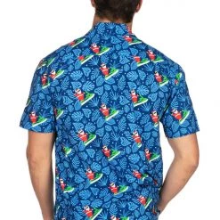 Tipsy Elves Men's Santa Jet Ski Button Down Shirt