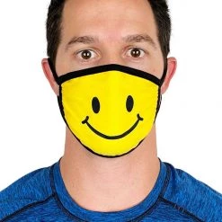 Tipsy Elves Smiley Cloth Face Mask (Yellow) Holidays & Occasions