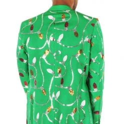 Tipsy Elves Green Sequin Light Blazer Men