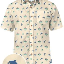 Tipsy Elves Men's Dolphin Party Hawaiian Shirt Spring