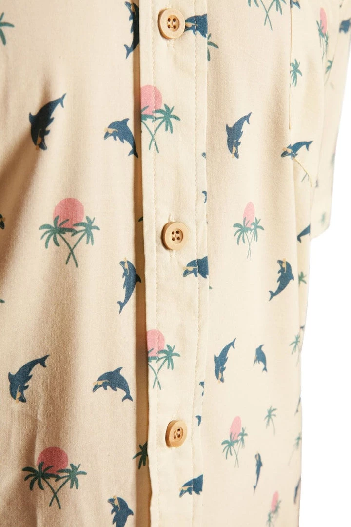 Tipsy Elves Men's Dolphin Party Hawaiian Shirt Spring