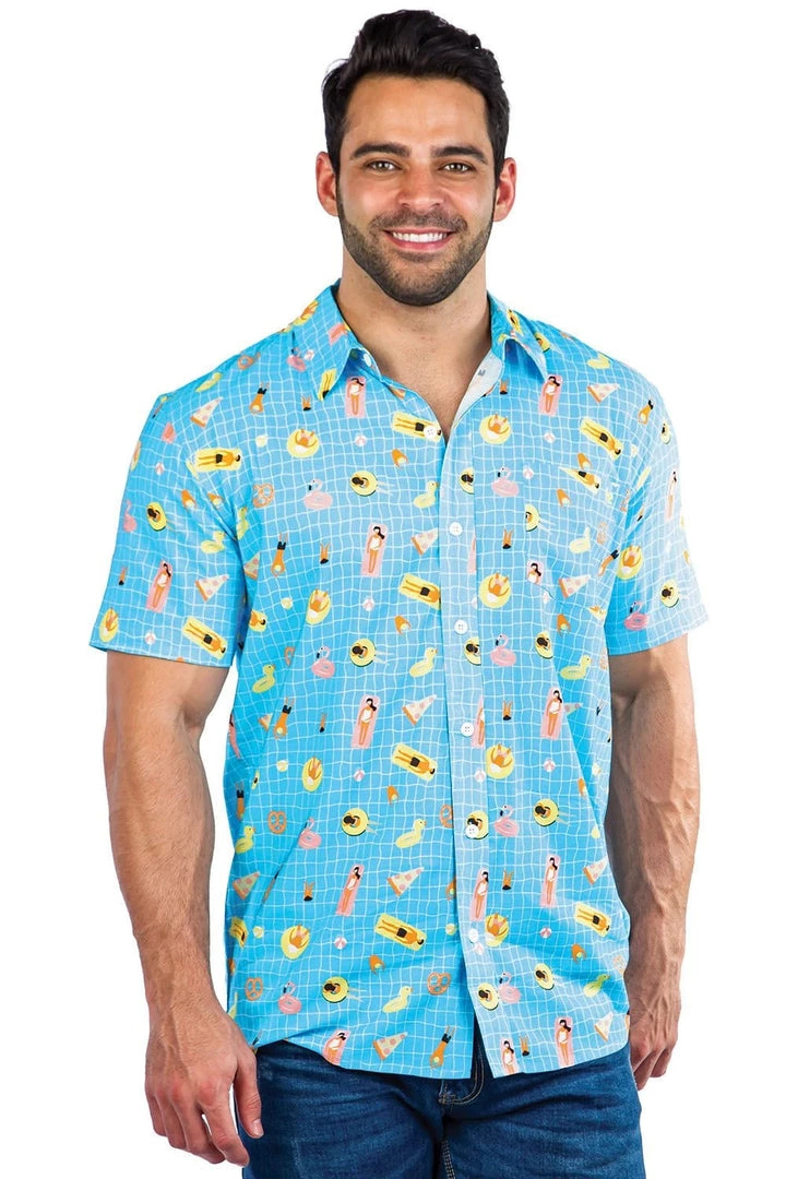 Tipsy Elves Men's Pool Party Hawaiian Shirt