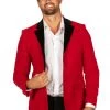 Tipsy Elves Red Velvet Blazer Men
