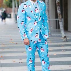 Tipsy Elves Men Snowman Is An Island Blazer W/ Tie