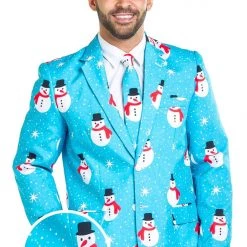 Tipsy Elves Men Snowman Is An Island Blazer W/ Tie