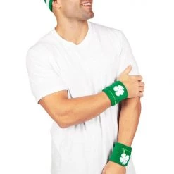 Tipsy Elves Lucky Clover Zippered Sweatband Set Holidays & Occasions