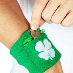 Tipsy Elves Lucky Clover Zippered Sweatband Set Holidays & Occasions