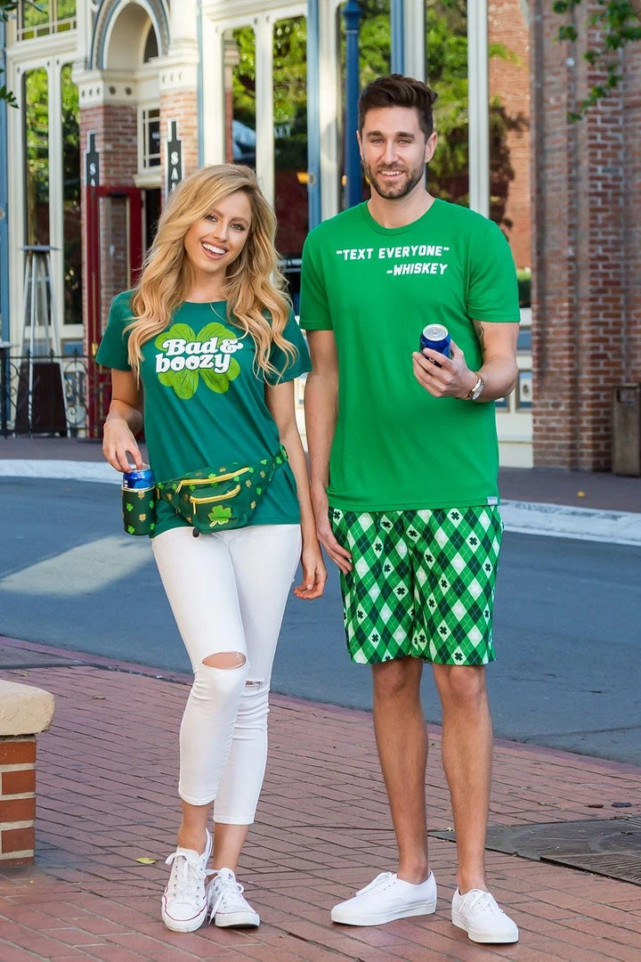 Tipsy Elves Green And Gold Clover Fanny Pack
