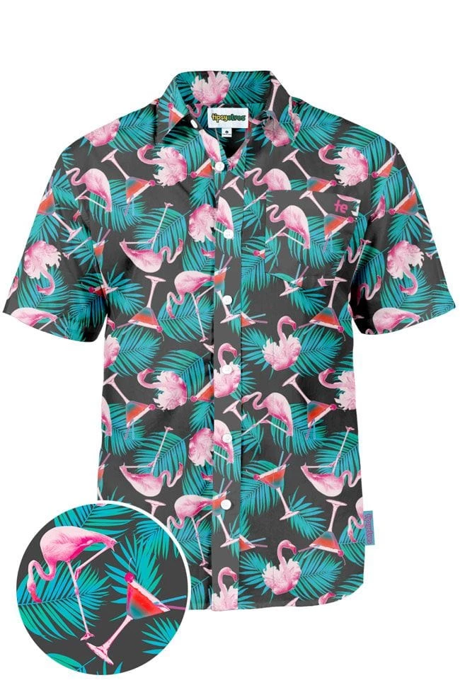 Tipsy Elves Spring Men's Tall Martini Hawaiian Shirt
