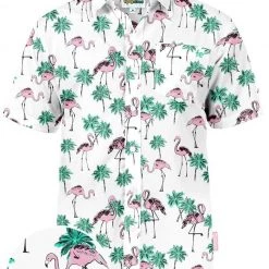 Tipsy Elves Spring Men's Single & Ready To Flamingle Hawaiian Shirt