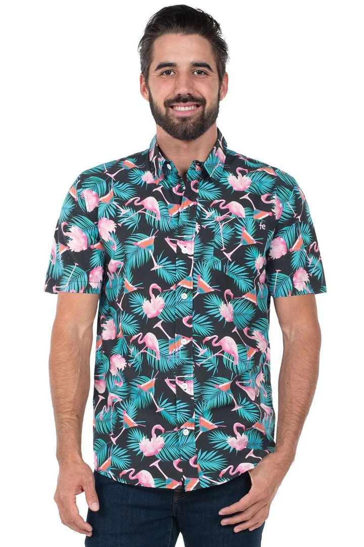 Tipsy Elves Spring Men's Tall Martini Hawaiian Shirt