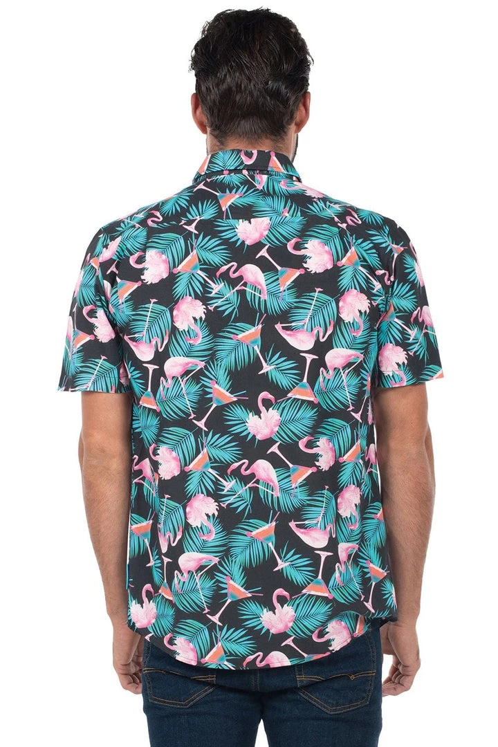 Tipsy Elves Spring Men's Tall Martini Hawaiian Shirt