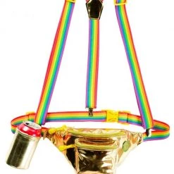 Tipsy Elves The Gold Rainbow Fanny Pack And Suspenders Pride & LGBTQ+