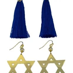 Tipsy Elves Women Star Of David Hanukkah + Blue Hanukkah Earrings Combo