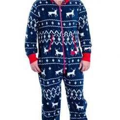 Tipsy Elves Men's Blue Reindeer Jumpsuit