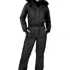 Tipsy Elves Women's Midnight Leopard Ski Suit Trending