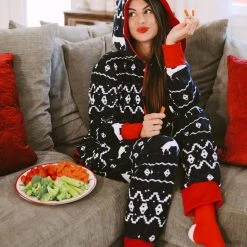 Tipsy Elves Women's Blue Reindeer Jumpsuit