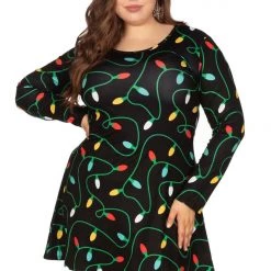 Tipsy Elves Women's Twinkle Lights Plus Size Dress