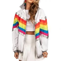 Tipsy Elves Rainbow Pro Windbreaker Jacket - Women's Cut