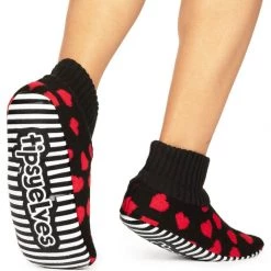 Tipsy Elves Hearts On Fire Slipper Socks